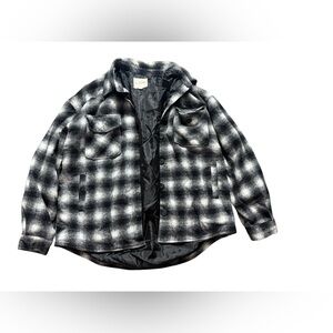 Thread & Supply Black and White Plaid Utility Jacket